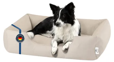 Image de Lit pour chien BedDog ZARA : coussin pour chien avec housse lavable, panier pour chien, canapé pour chien, LIGHT-SAND (beige clair), (L) env. 80 x 65 x 18 cm