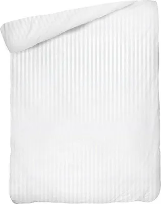 Produktbild von Satin Bettwäsche 160×200 weiße Streifen 2cm mit Hotelperle