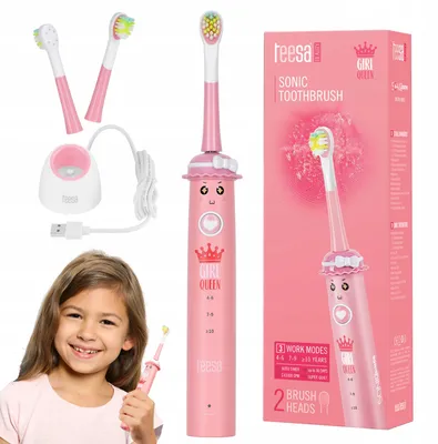 Zdjęcie produktu dla Szczoteczka elektryczna Teesa Junior dla dzieci, 3 tryby, wodoszczelność IPX7, bateria wystarczająca na 30 dni