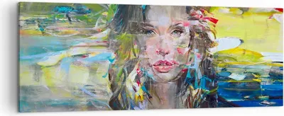 Produktbild von Bild auf Leinwand - Leinwandbild - frau modern - 140x50cm - Wand Bild - Wanddeko - Wandbilder - Leinwanddruck - Bilder - Kunstdruck - Wanddekoration - Leinwand bilder - Wandkunst - AB140x50-3473