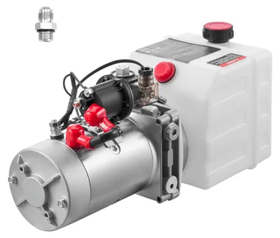 Obrázok produktu pre Hydraulický agregát SucceBuy s objemom 4 litre pre jednočinné sklápacie prívesy, max. tlak 22 MPa, prietok 3,4 l/min, 12 V DC hydraulické čerpadlo s kovovou nádržou, biela farba