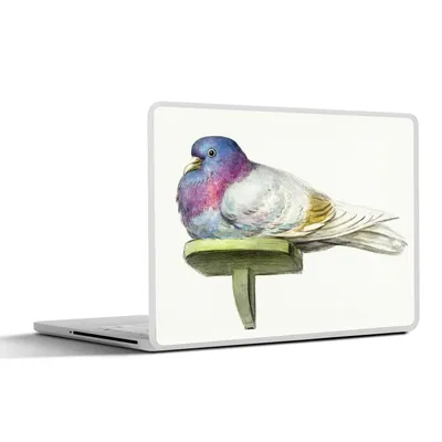 Produktbild von MuchoWow® Laptop Aufkleber Sticker Cover Taube auf einem Regal sitzend - Gemälde von Jean Bernard 30x22 cm - Laptop-Sticker