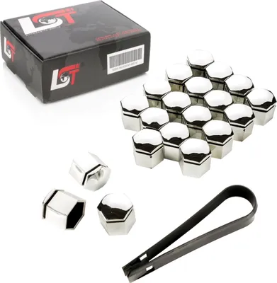Produktbild von 20x Radschrauben Abdeckkappen Radschraubenkappen 19 mm chromfarben für BMW MINI
