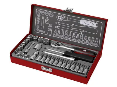 Zdjęcie produktu dla Gniazda klucza nasadowego Fortum (4700003) Gniazda klucza nasadowego, zestaw 31, 1/4", 61CrV5