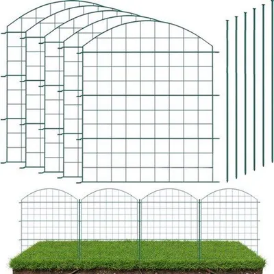 Productafbeelding van Vijverhek Complete Set 5 Elementen van Metaal met Palen, Steekhek 80 cm