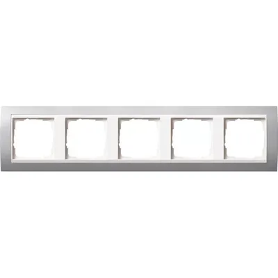 Produktbild von Gira 0215326 5fach-Abdeckrahmen für reinweiß Gira Event Farbe Alu
