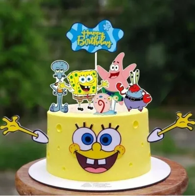 Produktbild von SpongeBob Set Topper Torten Cake Mädchen Junge süss Deko