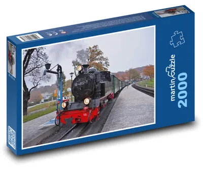 Produktbild von Puzzle 2000 Dampflokomotive auf Gleisen - martinpuzzle