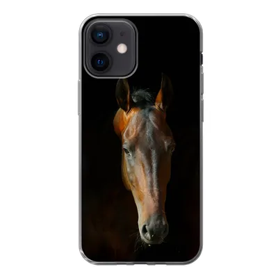 Produktbild von MuchoWow® Handyhülle Schutzhülle Hülle für iPhone 12 Pferde - Tiere - Braun Silikon Softcase Handy Hülle - Schutzhülle