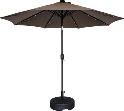 Zdjęcie produktu dla Parasol ogrodowy Houseland Luna z oświetleniem LED 270 cm ciemnobrązowy