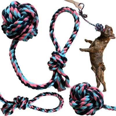 Obrázok produktu pre PETSTORY loptička pre psov s lanom a rukoväťou 7x39cm