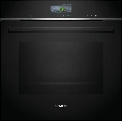 Produktbild von Siemens Einbau-Dampfbackofen iQ700, 60x60 cm, Schwarz, Edelstahl, HS736G3B1