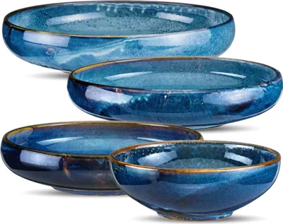 Produktbild von VERLO Salatschüssel-Set DEEP BLUE – Elegantes Porzellanset für Salate, stilvolle Servierschalen in Dunkelblau