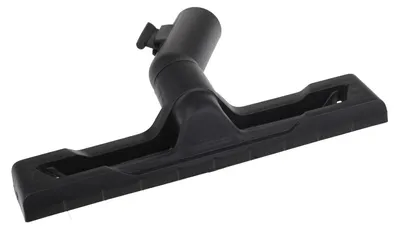 A black vacuum cleaner floor nozzle is shown against a white background.