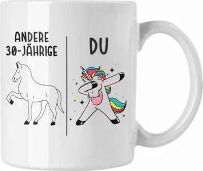 Produktbild von Trendation - 30. Geburtstag Frauen Tasse Einhorn Geschenk Geschenkidee 30er Geburtstag (Weiß)