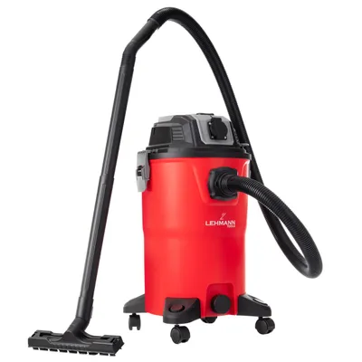 Zdjęcie produktu dla Odkurzacz Przemysłowy Lehmann Krafto warsztatowy, sucho/mokro 1500W LTOVI-1530, 30L , dmuchawa do liści, gniazdo do elektronarzędzi, spust wody,