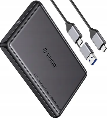 Zdjęcie produktu dla Kieszeń Na Dysk 2,5" Sata Iii Hdd Ssd Usb-C 5Gbs Uasp Trim Orico 6Tb Kabel