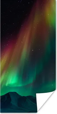 Produktbild von MuchoWow® Poster Regenbogen - Aurora - Sternenhimmel 20x40 cm - Plakat - Foto