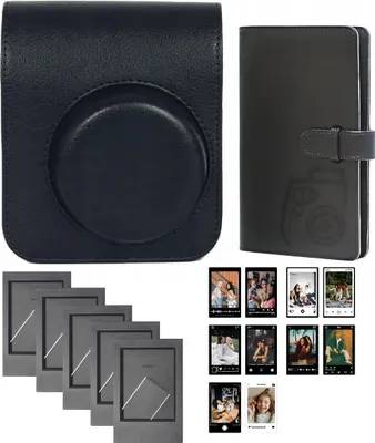 Produktbild von Set 4-in-1: Hülle, Fotoalbum, 96 Bilderrahmen und Aufkleber für Fujifilm Instax Mini 41 / Schwarz