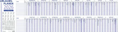 Produktbild von Urlaubsplaner 2026 100x29,7 - 16 Monate- Wandplaner