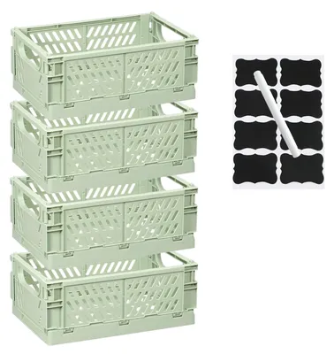 Produktbild von Omgoods – Set aus 4 zusammenklappbaren Aufbewahrungsboxen – Platzsparende Körbe