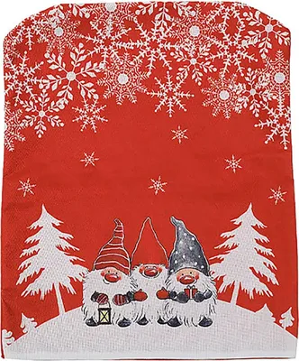 Produktbild von 4 Stück Weihnachts-Stuhlhussen, Nachbildung, Weihnachts-Sitzbezüge, Weihnachts-Stuhl-Rückenbezüge, Nachbildungationen für Weihnachten, Esszimmer,Party-Nachbildungation, Rot