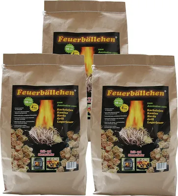 Produktbild von Feuerbällchen Anzündwolle, Kaminanzünder, Ofenanzünder, Anzünder Holz 12kg
