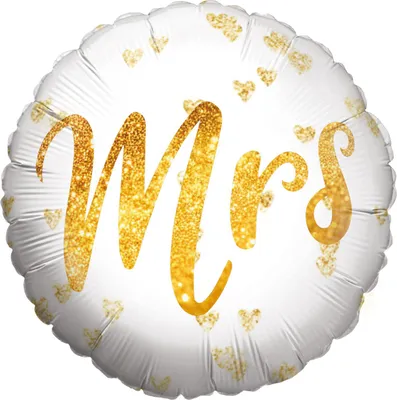 Produktbild von Folienballon Mrs. weiß-gold Ø 45 cm