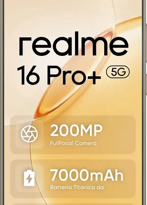 Immagine prodotto di Realme 16 Pro+ 5G 17.27 cm (6.8") Dual SIM Android 16 USB Type-C 12 GB 512 GB 7000 mAh Gold