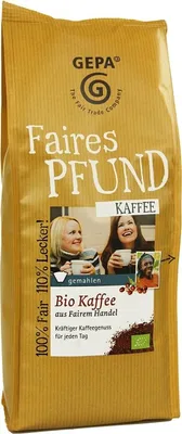 Produktbild von Gepa Faires Pfund Kaffee, gemahlen, 500g