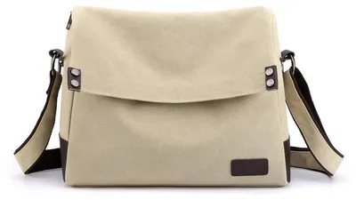 Image de Sac bandoulière en toile pour hommes - Sac messager rétro pour ordinateurs portables jusqu'à 13,3 pouces
