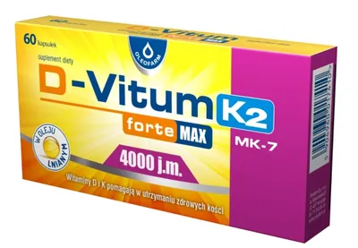 Obrázok produktu pre D-Vitum Forte Max 4000j.m. K2, 60 kapsułek