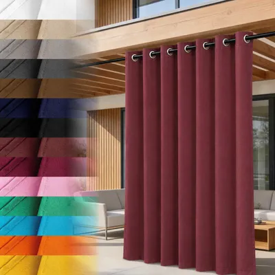 Produktbild von Lantigo Outdoor Vorhang Bordeaux 155x180 cm Blickdicht Wasserdicht mit Ösen