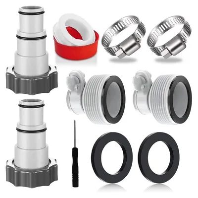 Produktbild von Poolschlauch Adapter Set 4 Stück für Intex Pool 38mm 32mm PVC
