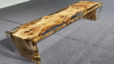 Obrázek produktu pro lavice z jasanového dřeva s epoxidovou pryskyřicí, hnědá, moderní lavice