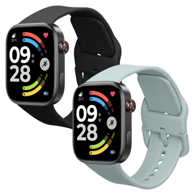 Produktbild von kwmobile 2x Uhrenarmband für Xiaomi Redmi Watch 6 / Redmi Watch 5 Armband - Fitnesstracker Band Set aus TPU Silikon - Ersatzarmband Smartwatch -
