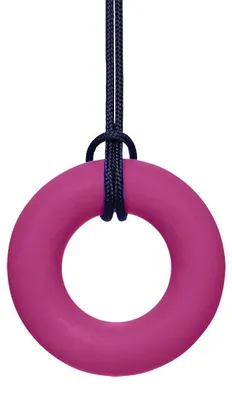 Imagen del producto de ARK, juguete para bebés: collar de dentición terapéutico, color magenta. Collar de dentición redondo con un colgante grande, ideal para bebés que mastican con los dientes frontales.