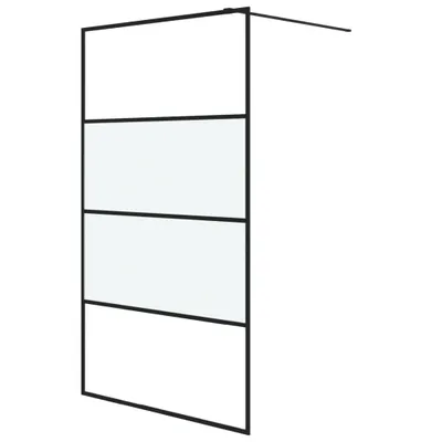 Produktbild von vidaXL Duschwand für Begehbare Dusche Schwarz 115x195 cm Halbmatt ESG
