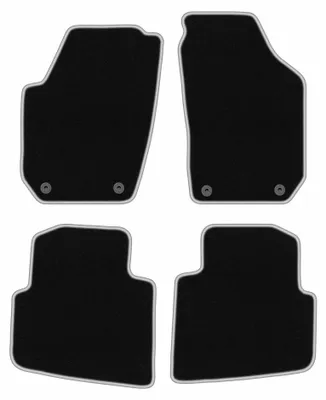 Obrázek produktu pro Velurové autokoberce pro: Skoda Roomster 2006-2015 (kombivan) – sada 4 ks, černo-stříbrné, na míru – Wielganizator CARLUX