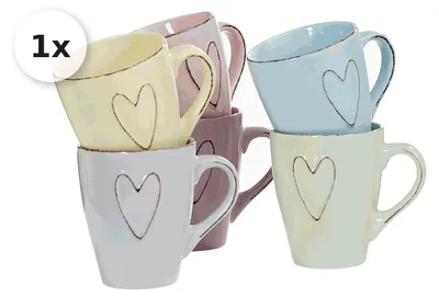 Produktbild von Becher 290ml 6er Set Heart sortiert