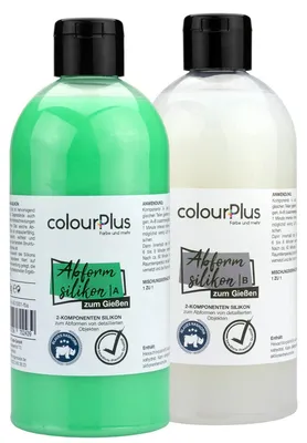 Produktbild von colourPlus Abformsilikon 1 kg Set (2× 500 g), 2K-Dubliersilikon 1:1, geruchlos & detailgetreu, für Gips-, Beton-, Kerzen- und Seifenguss