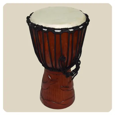 Zdjęcie produktu dla Djembe | rzeźbiony 40 cm | Bongo afrykański bęben misternie rzeźbiony