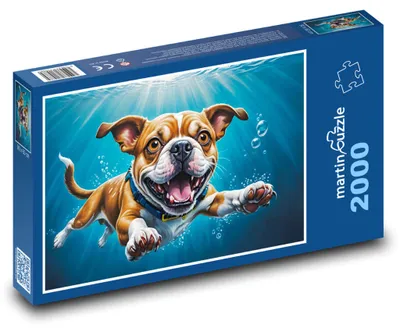 Produktbild von martinpuzzle - Puzzle 2000 Teile - Unterwasserhund