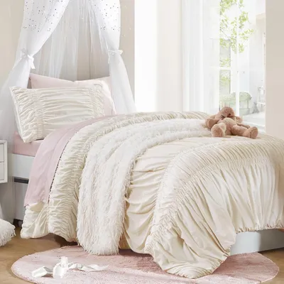 Produktbild von Bettwäsche Set 135x200 cm Beige mit Kissenbezug 80x80 cm