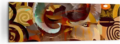 Produktbild von Bild auf Leinwand - Leinwandbild - Tier Abstraktion - 160x50cm - Wand Bild - Wanddeko - Wandbilder - Leinwanddruck - Bilder - Kunstdruck - Wanddekoration - Leinwand bilder - Wandkunst - AB160x50-4037