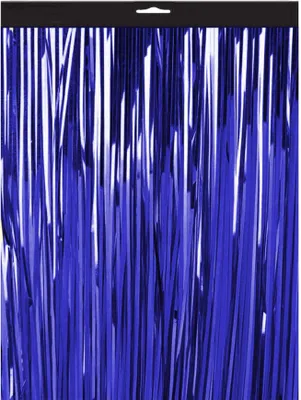 Produktbild von Lametta-Vorhang Blau 1 x 1 m mit Glitzer-Effekt für Party und Eventdekoration