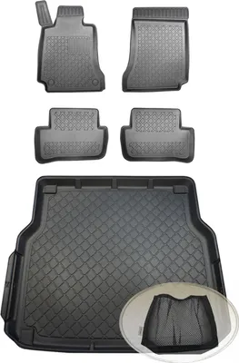 Produktbild von SET Kofferraumwanne Gummifußmatten für Mercedes C-Klasse 4Matic Allradantrieb S204 W204 T-Modell Kombi 5-türer 2007-2014 für alle Modelle (auch für Modelle mit herausschwenkbarer Anhängerkupplung)