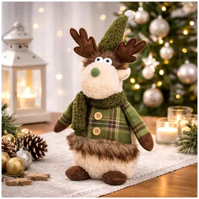 Produktbild von Dekorationsrentier Weihnachten 40 cm Stofffigur Weihnachtsdeko