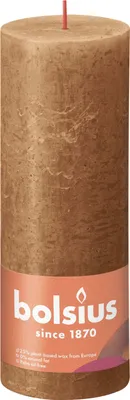Produktbild von Bolsius Rustik Stumpenkerze Gewürzbraun 190/68mm