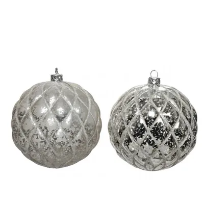 Produktbild von Bruchsichere silberne Christbaumkugel 8 cm